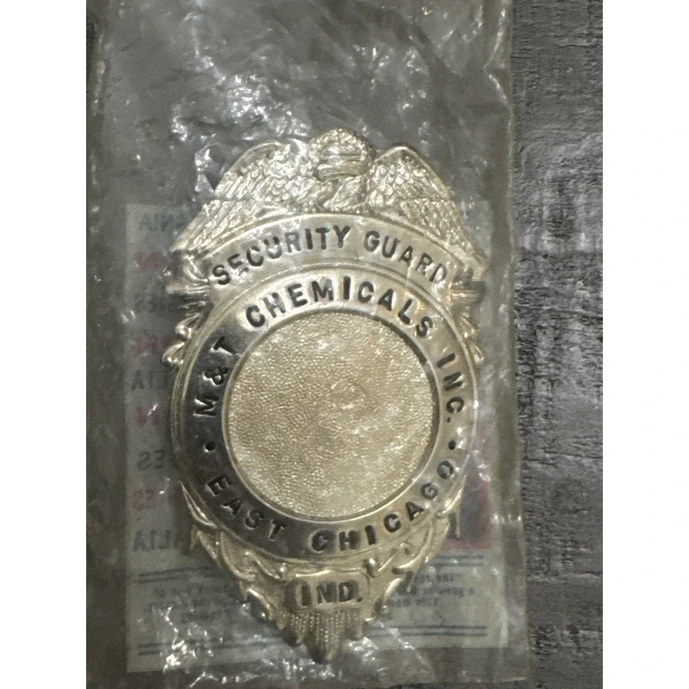 Vintage Blackinton Security Guard Badge N&T‎ Chemicals East Chicago Indiana NOS